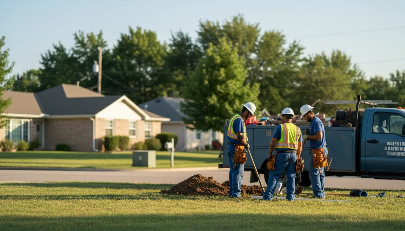 Residential water line and bathroom plumbing service in Cambria, WI